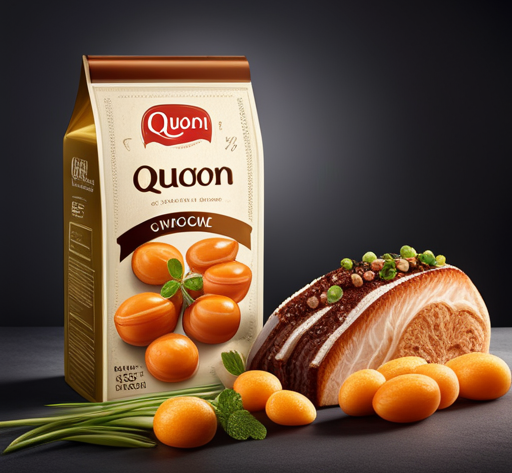 An image showcasing a close-up of a Quorn product package with a prominent "use by" date label, surrounded by faded background colors, suggesting uncertainty