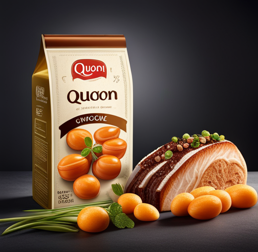 An image showcasing a close-up of a Quorn product package with a prominent "use by" date label, surrounded by faded background colors, suggesting uncertainty