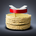 An image showcasing a split-open package of uncooked Top Ramen noodles, surrounded by caution tape and a crossed-out fork, emphasizing the potential risks of consuming raw ramen